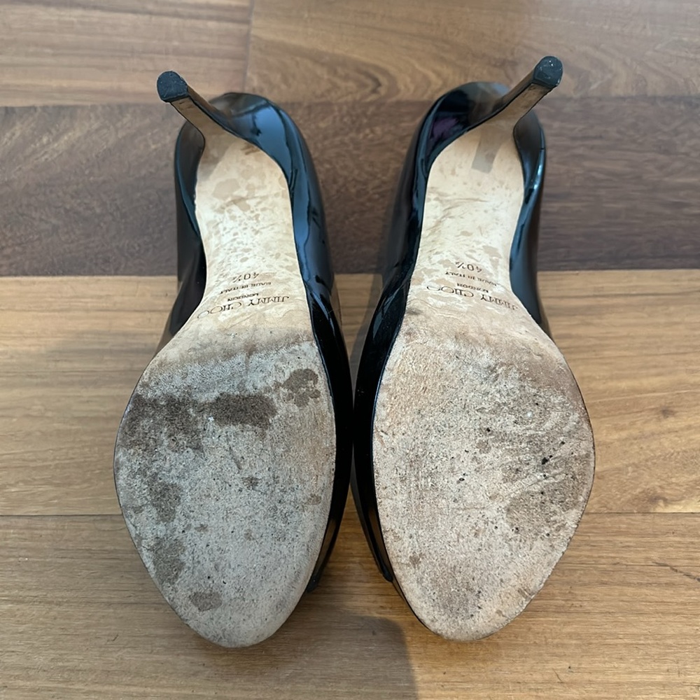 Jimmy Choo Patent Platform Black Pumps - Picture 2 of 5